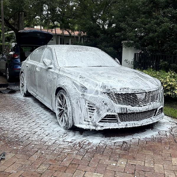 Cadillac CT5-V in a foam bath